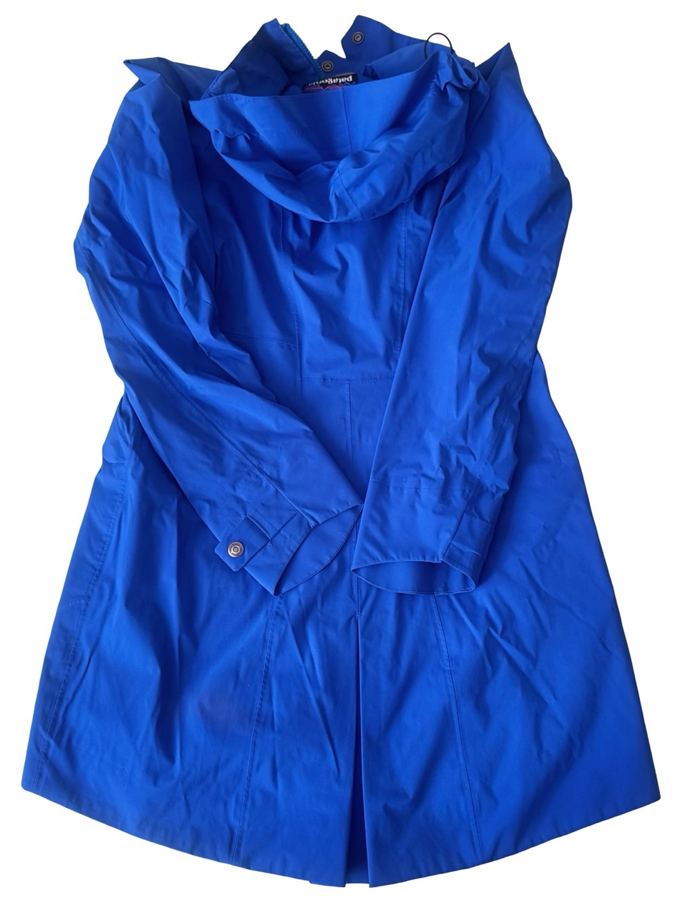 Patagonia Women's Blue Hooded Trench Lined Jacket H2N0 Size S - Picture 5 of 8